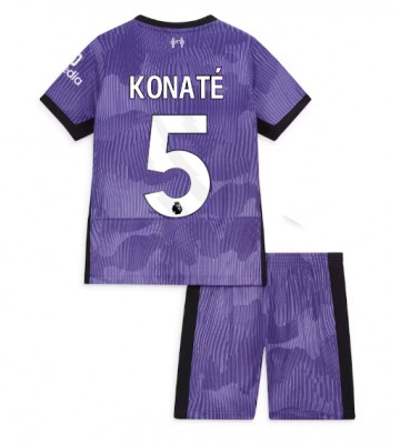 Liverpool Ibrahima Konate #5 Kolmas Pelipaita Lasten 2023-24 Lyhyet Hihat (+ Lyhyet housut)